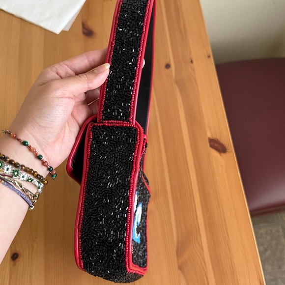 LIKE NEW STAUD Tommy Beaded Bag, Lobster - Picture 8 of 11